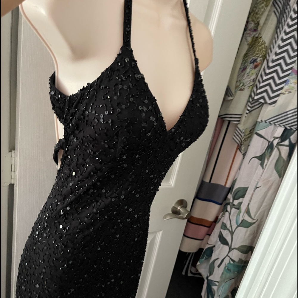 Morgan & Co Evening Gown Black Sequin size 3/4